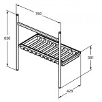 IDEAL STANDARD - Conca Kovový podstavec pro umyvadlo 80 cm, hedvábná černá E2654XG