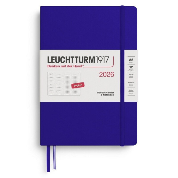 Weekly Planner & Notebook 2026 Medium (A5) Ink - tečkovaný