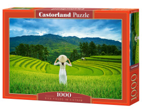 Puzzle Castorland 1000 dílků - Dívka v rýžovém poli, Vietnam