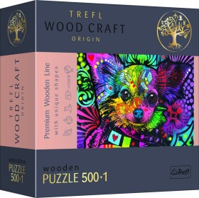 Dřevěné puzzle Barevné štěně 501 dílků - Trefl