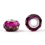 Korálky evropského typu - 14 x 8,5 mm - dvoubarevné - 1 ks Dvě barvy: Červenobílá
