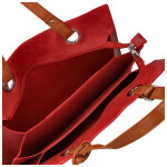 Trendy dámská koženková kabelka na rameno Valika, červená