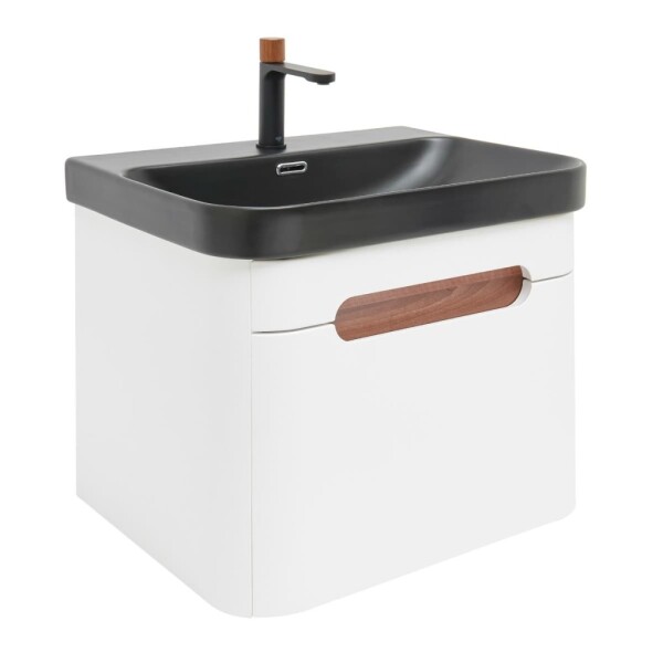 Koupelnová skříňka s umyvadlem a baterií SAT Fusion 57,5x43x45 cm bílá matná mat SATFUSION60WBKMBA SATFUSION60WBKMBA