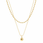 Dvojitý náhrdelník Alma Gold - chirurgická ocel, Zlatá 40 cm + 6 cm (prodloužení)
