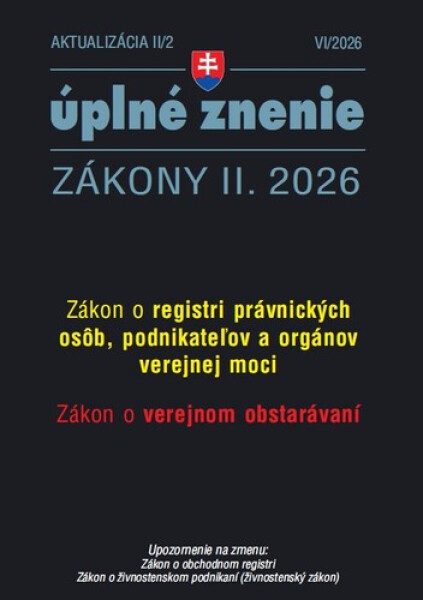 Aktualizácia II/2 2026 – Obchodné a občianske právo