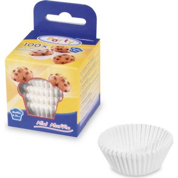 Dortisimo Košíčky na mini muffiny nepromastitelné Bílé 3,5 x 2 cm (100 ks)