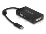 Delock Adapter USB Type-C - VGA + HDMI + DVI 0.13m černá (63925)