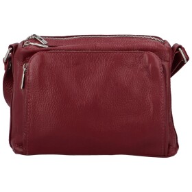 Stylová dámská kožená crossbody Robertina, bordo