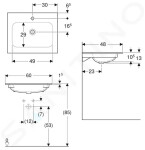 GEBERIT - iCon Umyvadlo nábytkové 600x480x130 mm, bez přepadu, s otvorem pro baterii, bílá 501.843.00.1