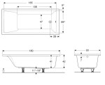 GEBERIT - Selnova Square Vana 180x80x42 cm, bílá 554.386.01.1