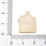 Kovový přívěsek - obálka se srdíčky - růžová - 20 × 17 × 1,5 mm- 1 ks