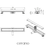 CERANO - Sprchový odtokový žlab, sifon otočný 360° - design 2v1 - nerez - DN40 - 64 CER-414923