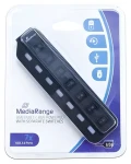 MediaRange USB hub černá / 7 portů / USB 2.0 / Plug and Play (MRCS504)