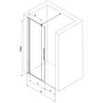 MEXEN/S - Velar posuvné sprchové dveře 90, transparent, chrom 871-090-000-01-01