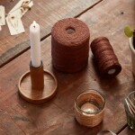 Ib Laursen Jutový provázek Brown 100 m, hnědá barva, textil