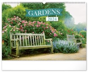 Kalendář 2024 nástěnný: Zahrady, 48 × 33 cm