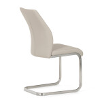 Židle jídelní, krémová ekokůže, pohupová podnož broušený nerez