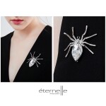 Brož Swarovski Elements Araignée - pavouček, Bílá/čirá