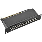 Intellinet 24-Port Cat6a Patchpanel geschirmt 1HE Kabeleinführung 90° abgewinkelt schwarz 24 portů patch panel 483 mm (1