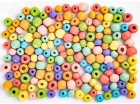 Korálky dřevěné 100ks - Rainbow