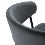 Židle jidelní, šedá látka, černá kovová noha