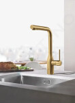 GROHE - Essence Dřezová baterie s výsuvnou sprškou, kartáčovaný Cool Sunrise 30270GN0