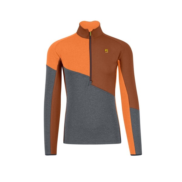 KARPOS Federa Half-Zip Fleece, Woodl.Gray/Mahogany/Vibr.Orang velikost: L