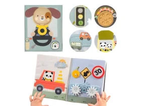 TAF TOYS Knížka s aktivitami Tiny Traveler Busy Book