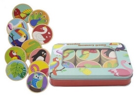 Dřevěná paměťová hra s ptáky