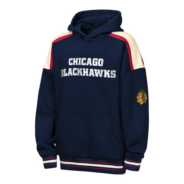 Outerstuff Dětská mikina Chicago Blackhawks NHL Camaraderie Oversized Colorblock Fleece Velikost: Dětské S (122 – 134)