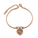 Ocelový náramek Millie Gold - srdce, chirurgická ocel, Zlatá 18 cm + 3,5 cm (prodloužení)
