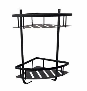 RAV Slezák - YUKON - Koupelnový doplněk Polička rohová, dvojitá, Černá - matná YUA0800CMAT YUA0800CMAT