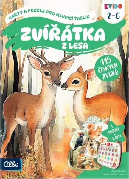 ALBI Kvído Karty a puzzle: Zvířátka z lesa
