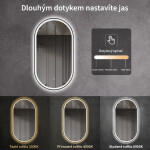 CERANO - Koupelnové LED zrcadlo Salvo, kovový rám - černá matná - 40x60 CER-NT8144C-40X60