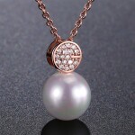 Náhrdelník Swarovski Elements s perlou Gioaccino, Bílá/čirá 40 cm + 5 cm (prodloužení)