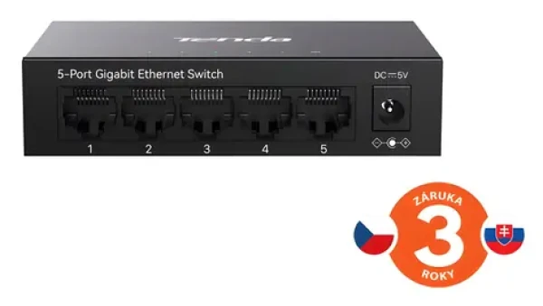 Tenda TEG1005M / Switch / 5x Gigabit / Fanless / Kov (75012012)
