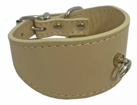 HUHUBAMBOO Obojek EXCLUSIVE béžový XS / Pro chrty / 40 mm x 21-26 cm / Hovězí kůže (355471)