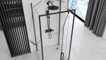 REA/S - Přístěnná sprchová kabina Rapid Swing Black Dveře: 90 x Sprchová zástěna: 100 KPL-009954