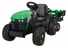 Mamido Dětský elektrický traktor Farmer s vlečkou a lopatou zelený