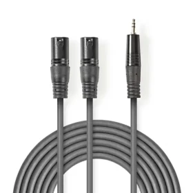 Nedis Vyvážený Audio kabel 2x XLR 3pinový (F) - jack 3.5 mm (M) 3.00 m tmavě šedá (COTH15310GY30)