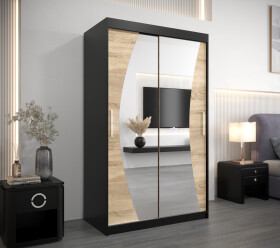 Šatní skříň Abi W0 Barva korpusu: Černá, Rozměry: 120 cm, Dveře: Dub sonoma