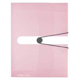 Box na spisy s gumičkou Herlitz easy orga A4, 4 cm, PP - transparent rose