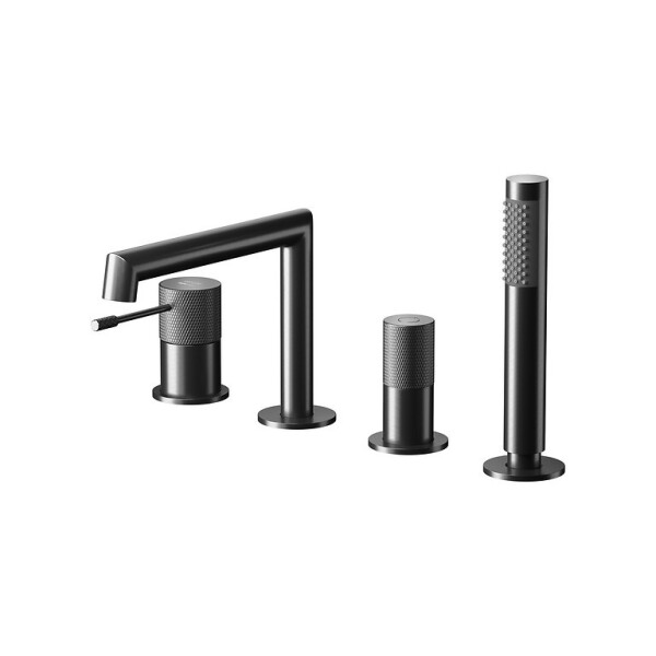 CERSANIT - Vano-sprchová víceotvorová stojánková baterie ZEN, gun metal black S951-793