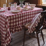 Strömshaga Povlak na polštář Ida Stripe Red/White 45 × 45 cm, červená barva, textil