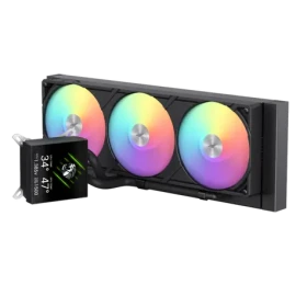 Gamemax Glacier 360 LCD černá / Vodní chladič CPU / AIO / 3x 120 mm / LCD displej (GLACIER 360 LCD BK)
