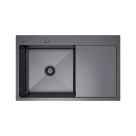 VELAZO - Kuchyňský dřez z oceli 78 x 49 PVD grafit s odkapávačem vpravo VELAZ7849LB