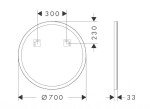 HANSGROHE - Xarita Lite S Zrcadlo s LED osvětlením, průměr 70 cm, matná černá 54966670