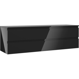 MEXEN/S - Orio koupelnová skříňka pod umyvadlo 160 cm s deskou, 2 zásuvky, černá lesk 91A10-16047-2-BFFC70
