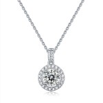 Stříbrný dvojitý náhrdelník Cristy 1 ct MOISSANITE + CERTIFIKÁT, Stříbrná 40 cm + 5 cm (prodloužení) certifikát GRA, hadřík na čištění stříbra, dárková krabička