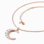 Royal Fashion náhrdelník 14k zlato Vermeil GU-DR22122N-ROSEGOLD-MOONSTONE